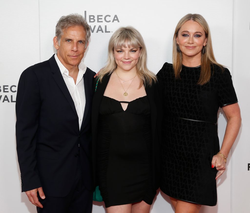 ben stiller with daughter ella stiller and wife christine taylor