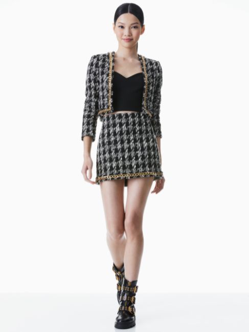 alice and olivia chain houndstooth nicky hilton