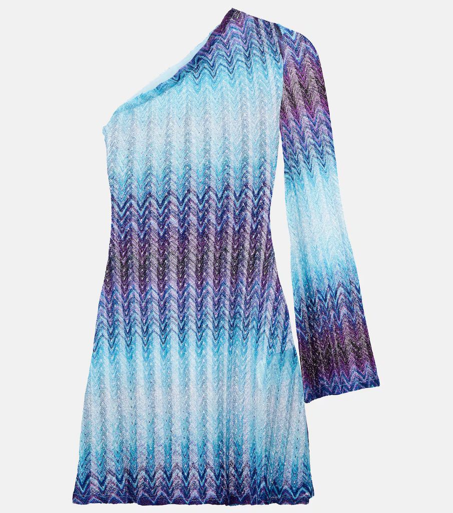 One-shoulder lamé beach cover-up by missoni