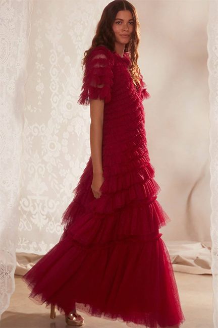 Needle thread red dress