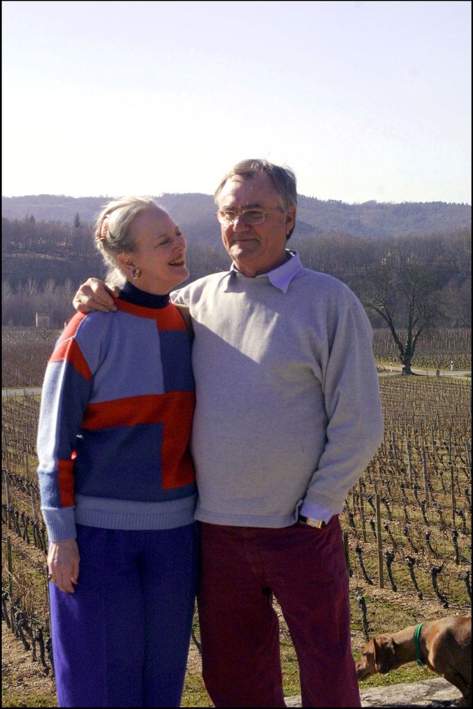 Prince Henrik and Queen Margrethe in France in 2002