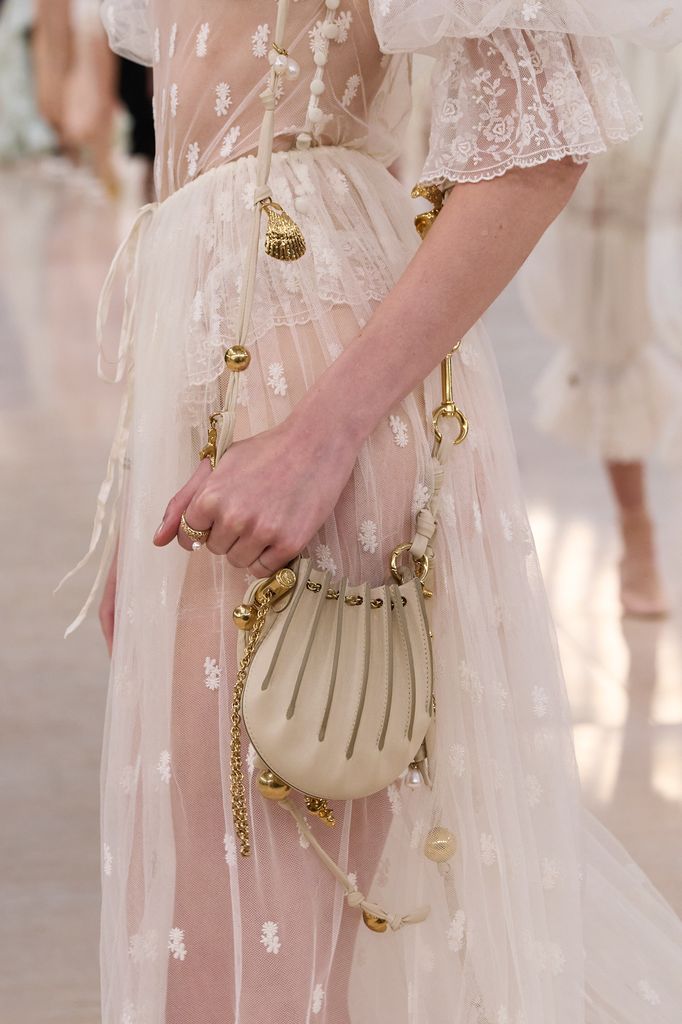 Chloé SS25 pleated pouchette bag