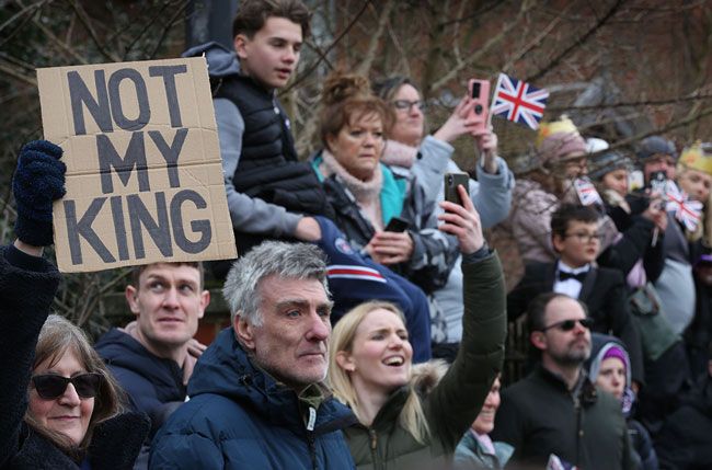 Anti monarchy protestors in Colchester