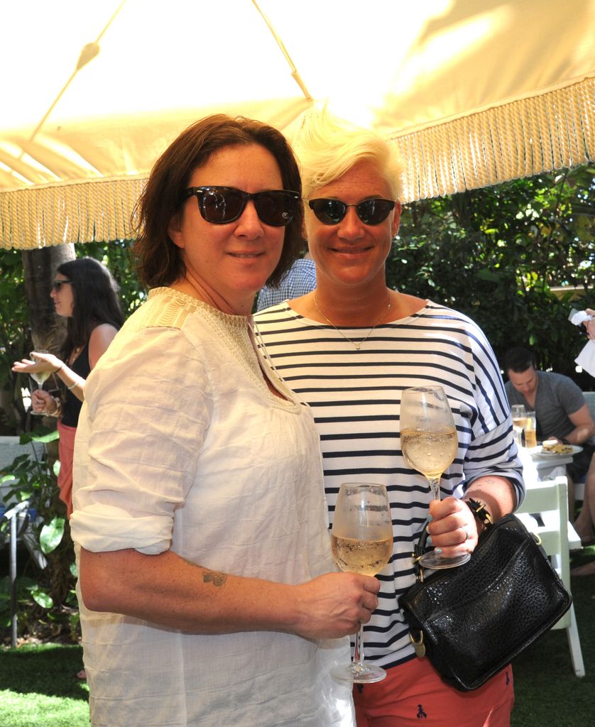 Chefs Koren Grieveson and Anne Burrell attend Geoffrey and Margaret Zakarian's Rosa Lunch at the Soho Beach House at Soho Beach House in 2014 