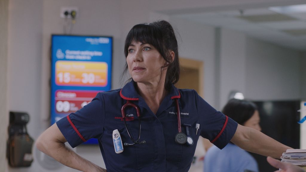 Kirsty Mitchell as Faith Cadogan in a scene from Casualty