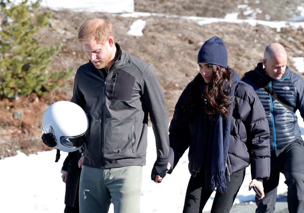 Prince Harry, Duke of Sussex and Meghan, Duchess of Sussex attend Invictus Games Vancouver Whistlers 2025's One Year To Go Winter Training Camp on February 15, 2024 in Whistler, British Columbia.