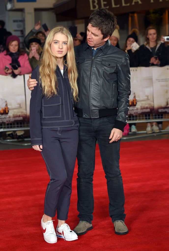 Anais Gallagher and Noel Gallagher attend the UK Film Premiere of 'Burnt' at Vue West End on October 28, 2015 in London, England