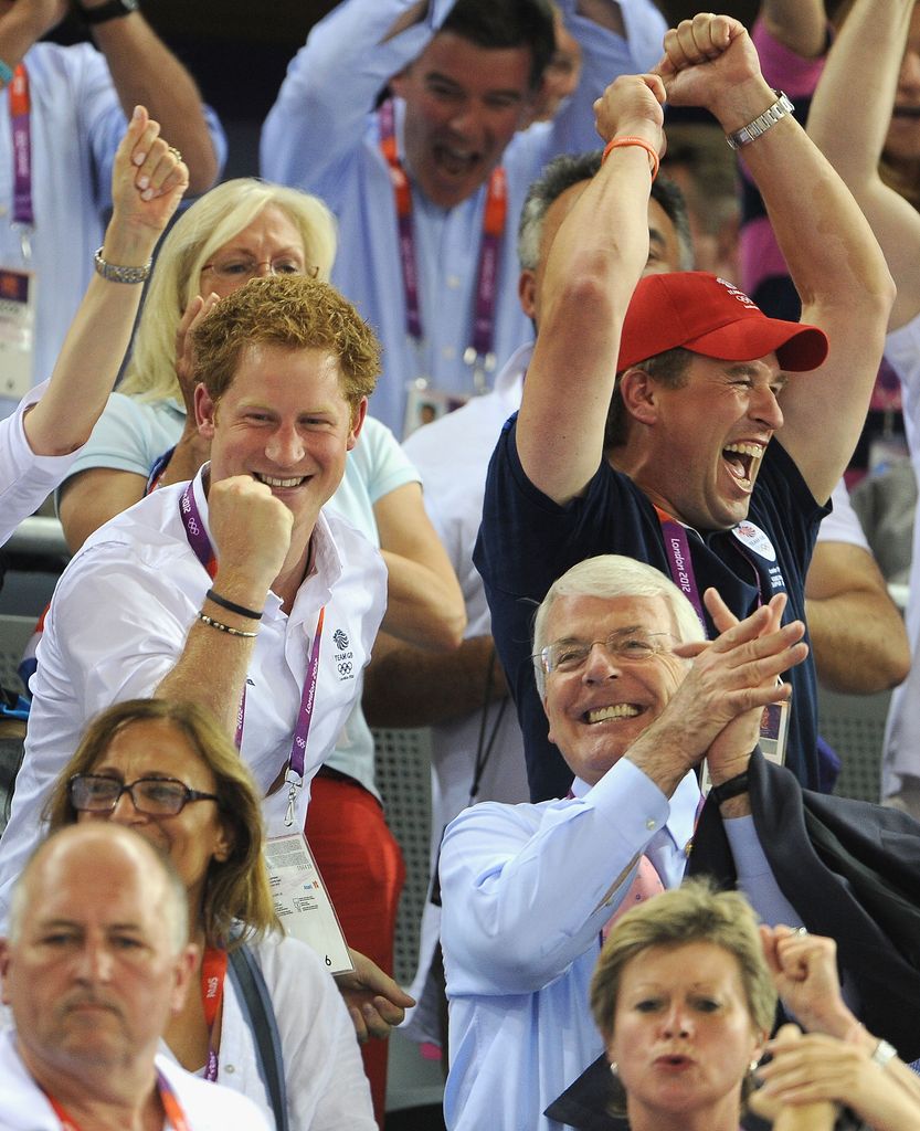 Prince Harry and Peter Phillips at London 2012 Olympics