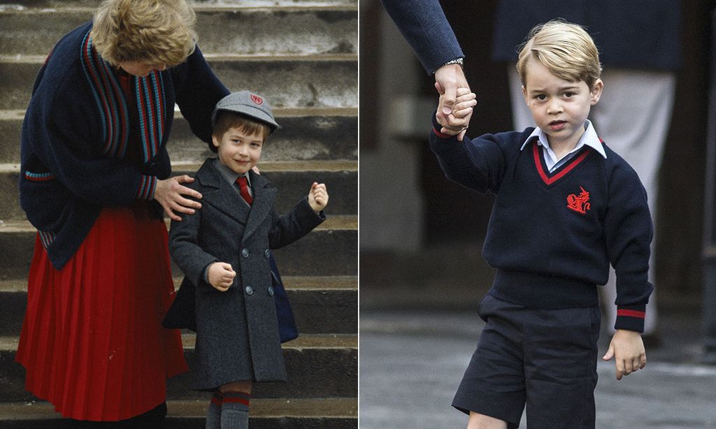 Prince William and Prince George stepping out in their school uniforms
