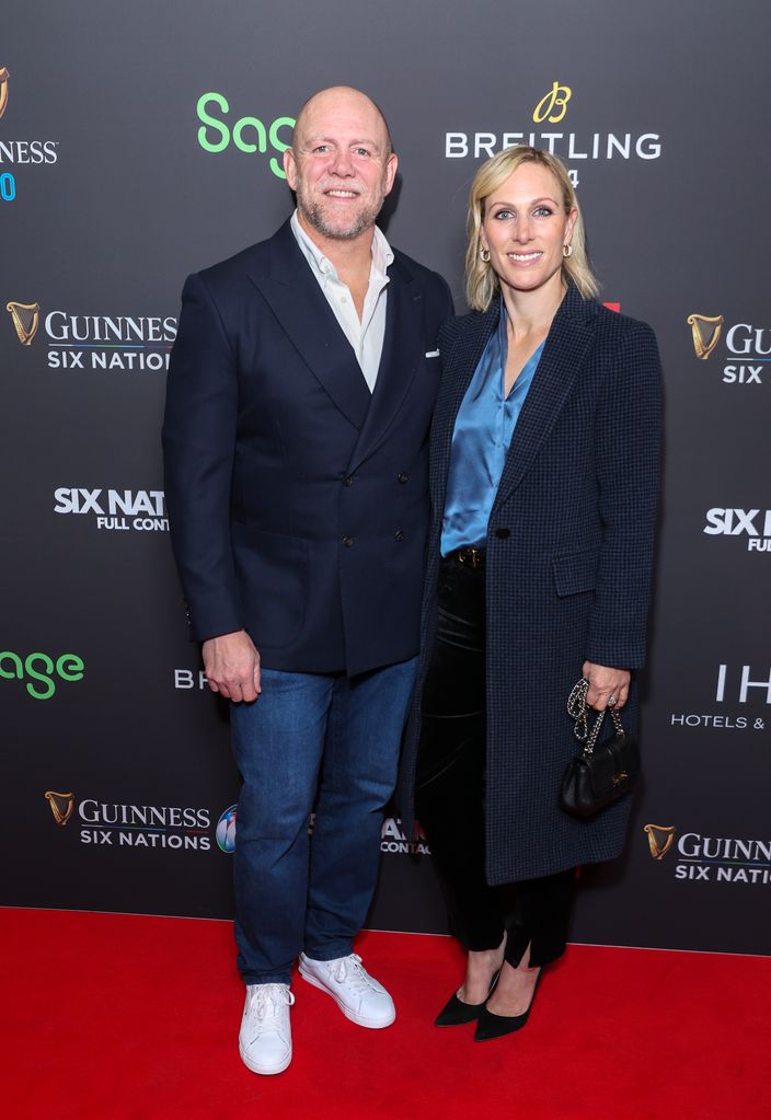 mike and zara tindall on red carpet 