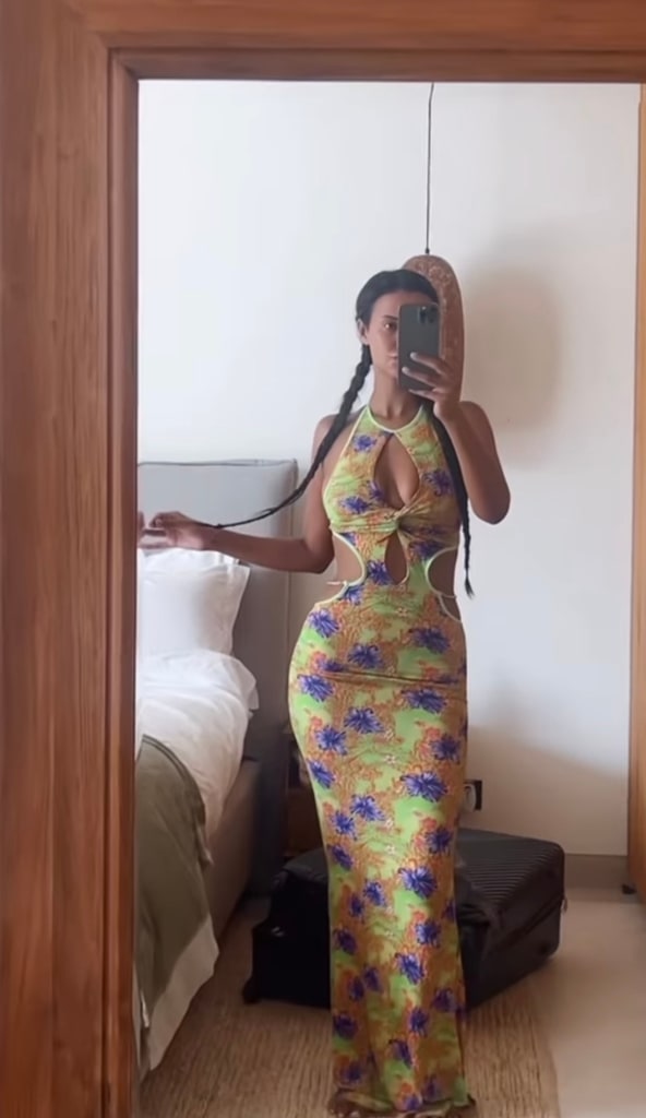 Maya Jama wearing a summery cut-out dress