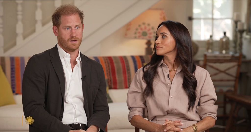 Prince Harry and Meghan Markle captured during their conversation with CBS Sunday Morning, airing August 4, 2024