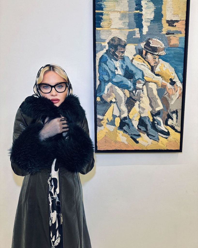 Madonna stood with some of her favorite paintings