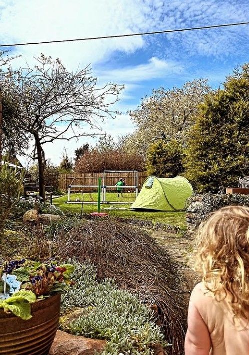 Helen Skelton's children have fun in the garden