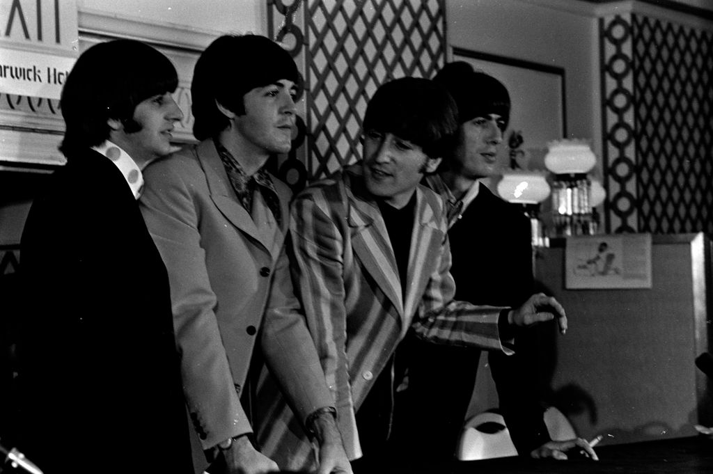 The Beatles at a press conference