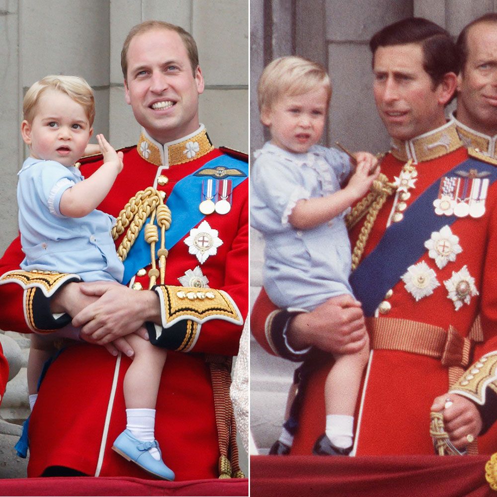 Prince William and Prince George wearing the same blue outfit for Trooping the Colour