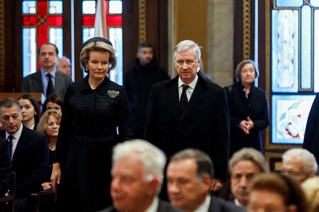 Queen Mathilde and King Philippe attend King Constantines funeral