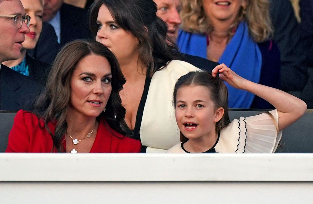 Princess Charlotte sat next to her mother the Princess of Wales
