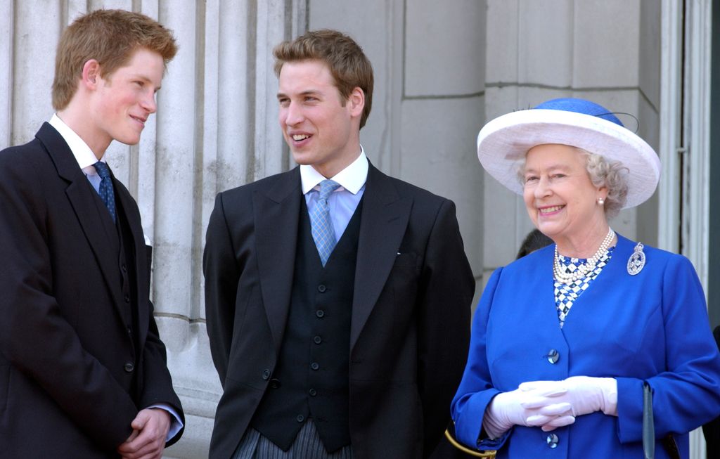 Harry, William and the Queen in 2003