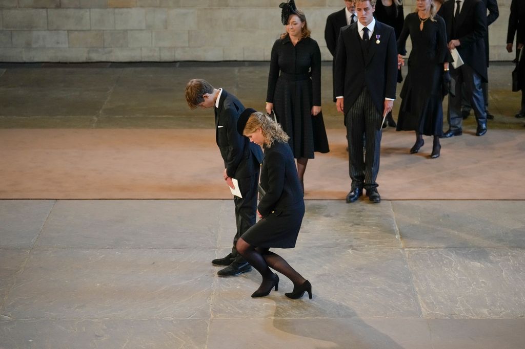 Louise led her brother James at the Queen's funeral in 2022