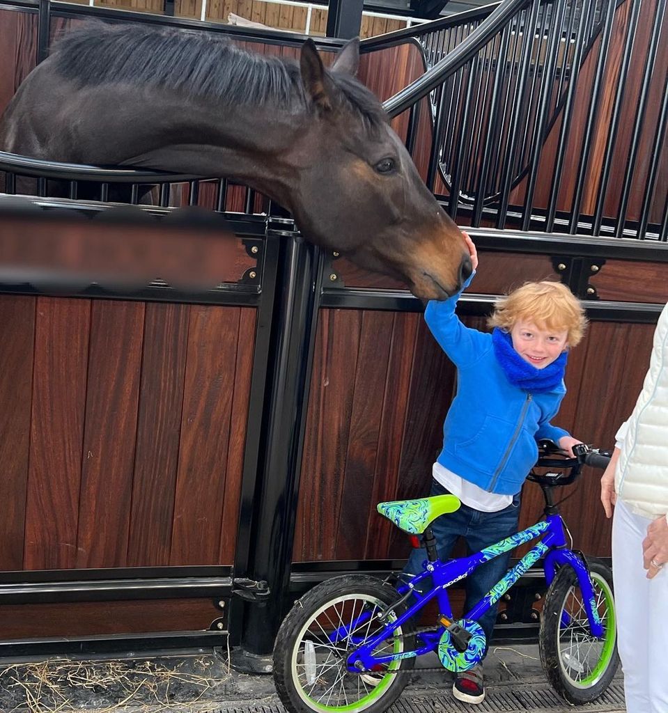 geri horner son monty with new family horse hildie