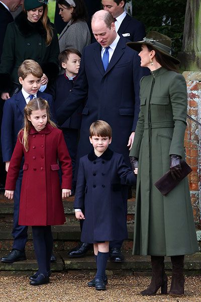 Prince and Princess of Wales with their children on Christmas Day 2022 in Sandringham