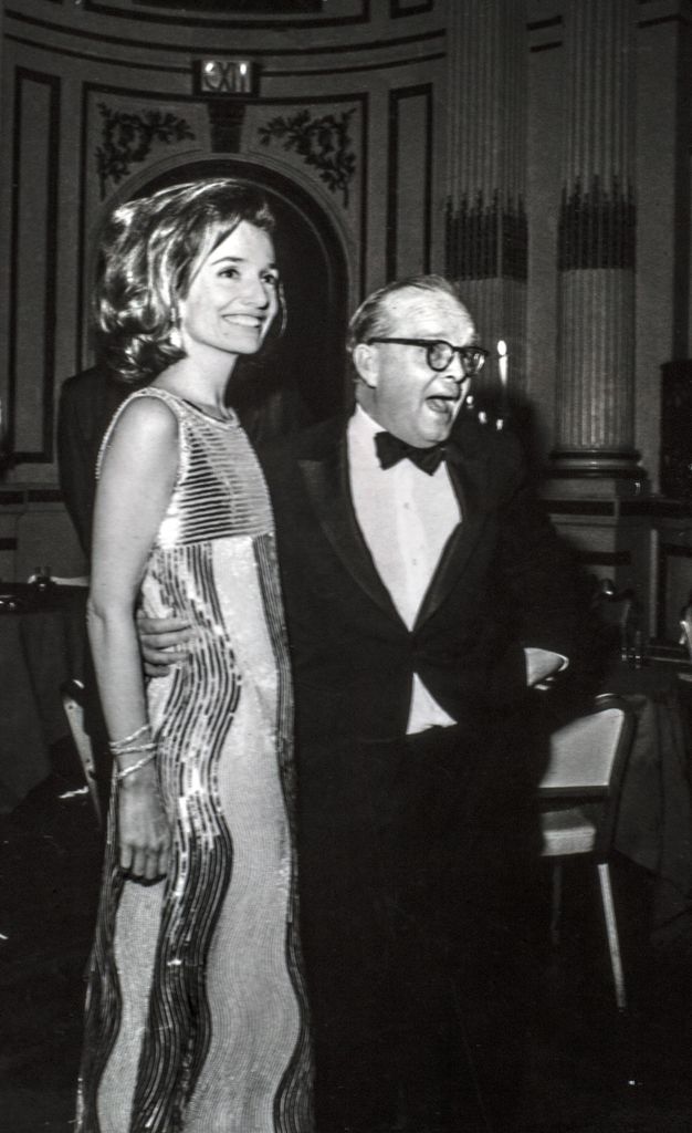 Lee Radziwill dancing with Truman Capote at Truman Capote BW Ball on November 28, 1966 in New York, New York.