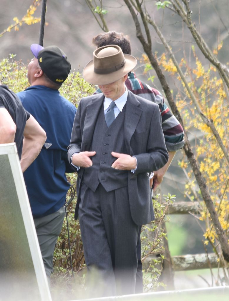 Actor Cillian Murphy is seen on the set of "Oppenheimer" as J. Robert Oppenheimer on April 13, 2022 in Princeton, New Jersey