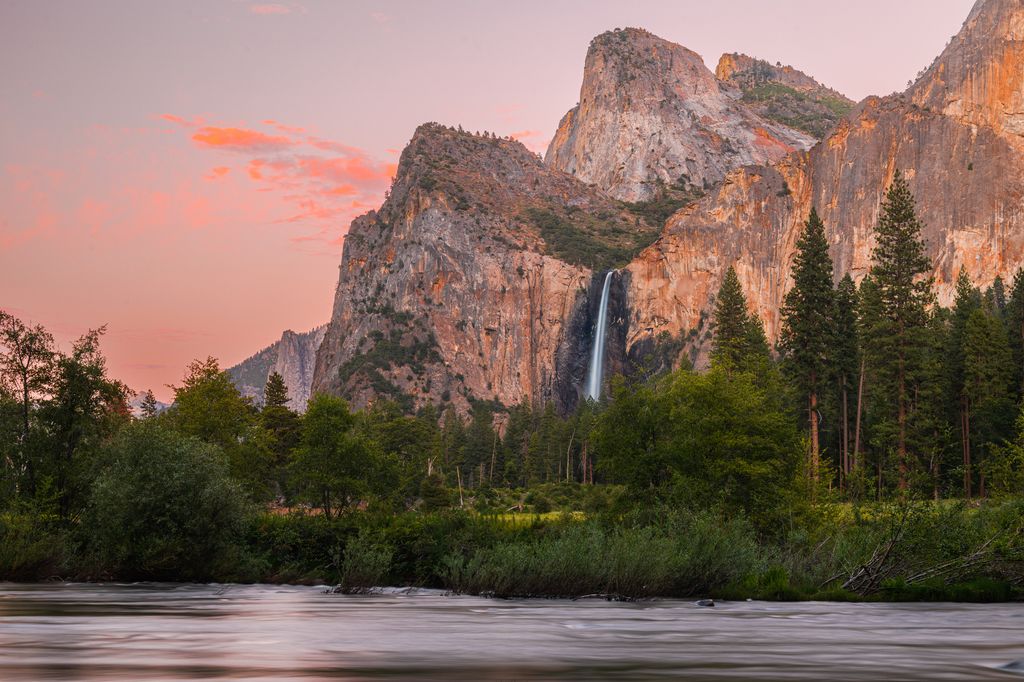 Bridalveil Fall is one of the many waterfalls in Yosemite Valley
