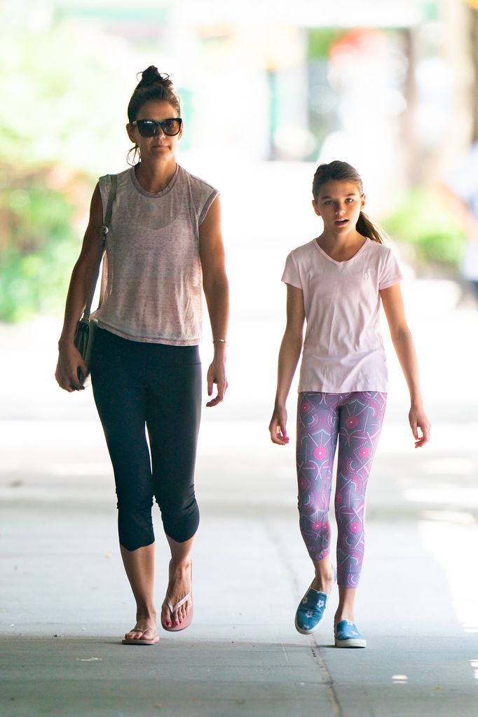 Katie Holmes and Suri Cruise walking in the Upper West Side