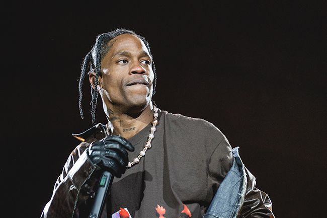 Travis Scott performs on stage at festival