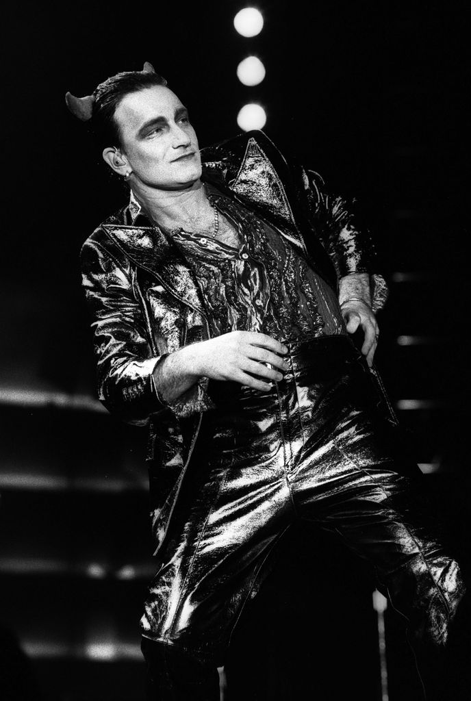 Bono of U2 performs on stage as MacPhisto