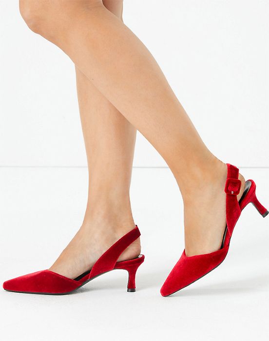 red sling back shoes marks and spencer