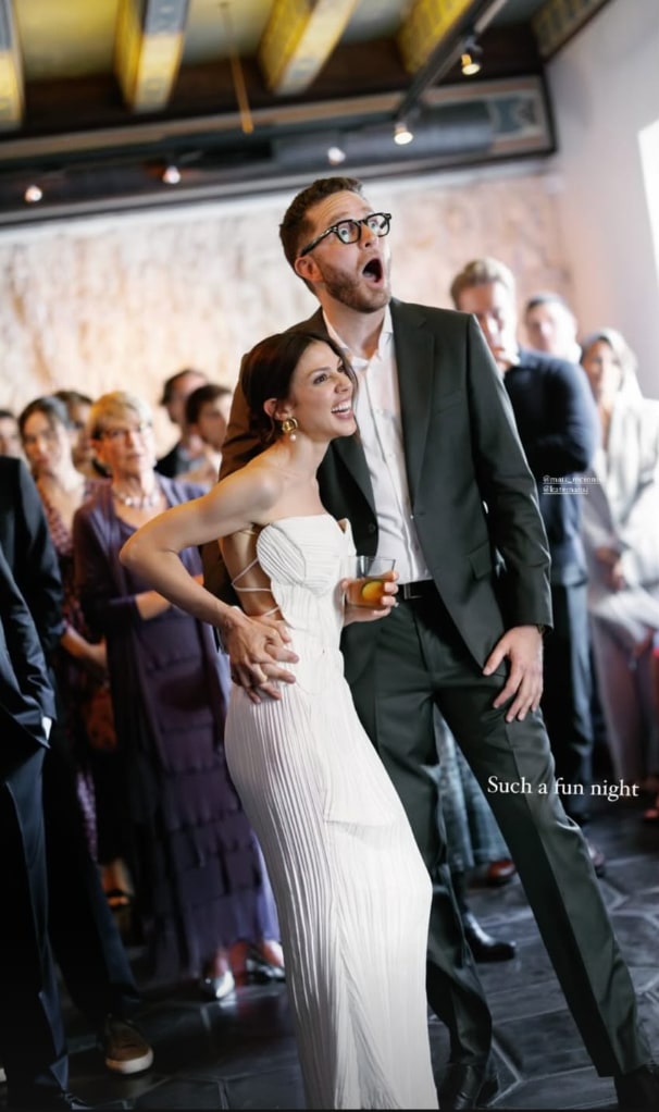 Kate and Matt celebrating their nuptials