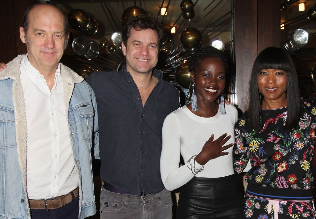 Anthony Edwards, Joshua Jackson, Lupita Nyong'o and Angela Bassett pose backstage at the new revival of the play "Children of a Lesser God" on Broadway at Studio 54 Theatre on April 1, 2018 in New York City.