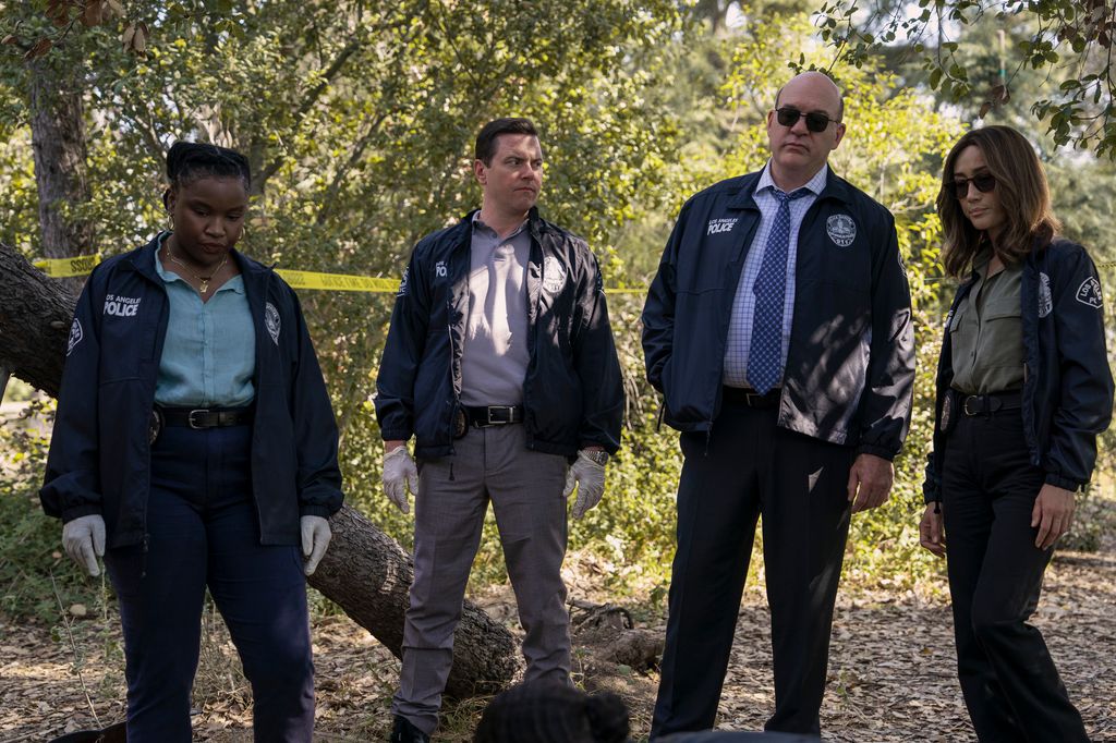 Courtney Taylor (Samira Parker), Michael Mosley (Ted Rawls), John Carroll Lynch (Thomas Laffont) and Maggie Q  in BALLARD
