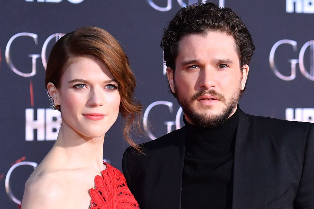 Rose Leslie and Kit Harrington on GOT red carpet