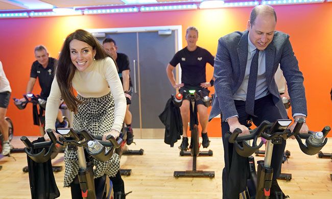 Prince and Princess of Wales take part in spin class in Wales