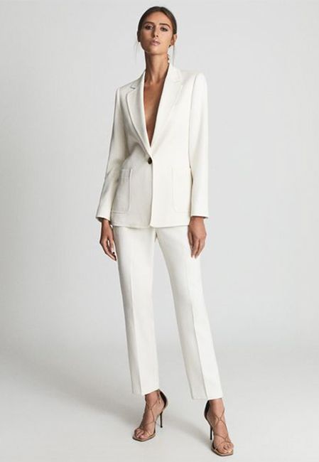Beads Work Embroidered Pure White Trouser Suit LSTV06687