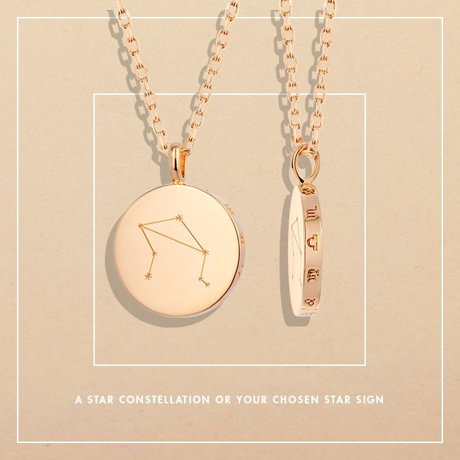 Merci Maman Personalised Constellation Coin Necklace