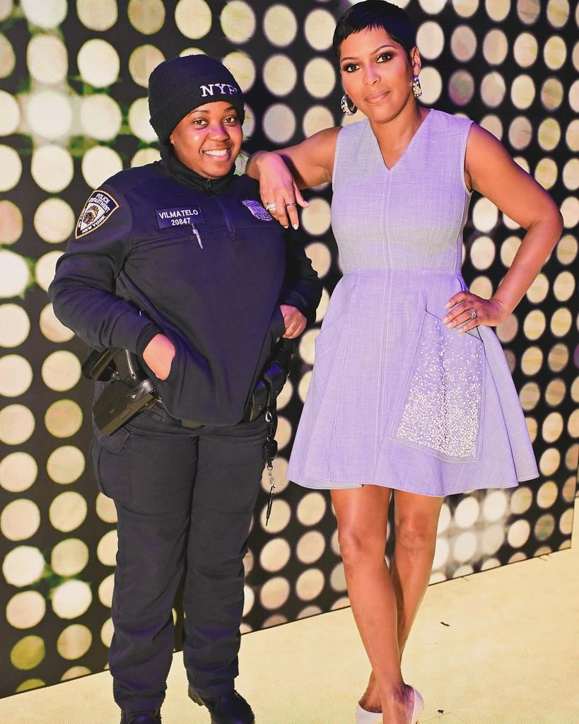Tamron Hall looks fabulous in a lilac mini dress and heels 