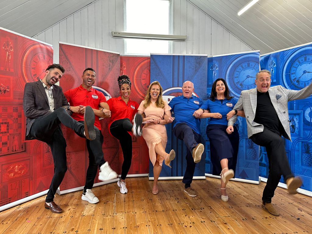 Tim Weeks, Rav Wilding, Michelle Ackerley, Christina Trevanion, David Hatcher, Jacqui Hames, Nick Hall, Expert Tim Weeks, The Red Team, Rav Wilding and Michelle Ackerley, Presenter Christina Trevanion, The Blue Team, David Hatcher and Jacqui Hames and Expert Nick Hall