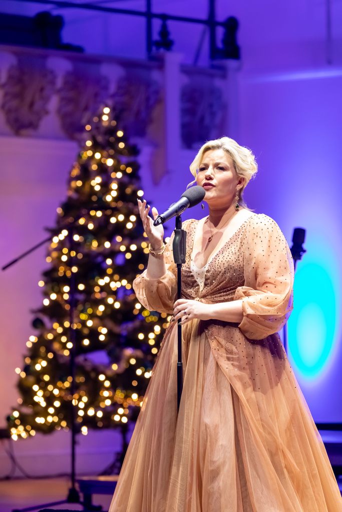 Natalie Rushdie sings at the NSPCC's Merry Little Christmas concert