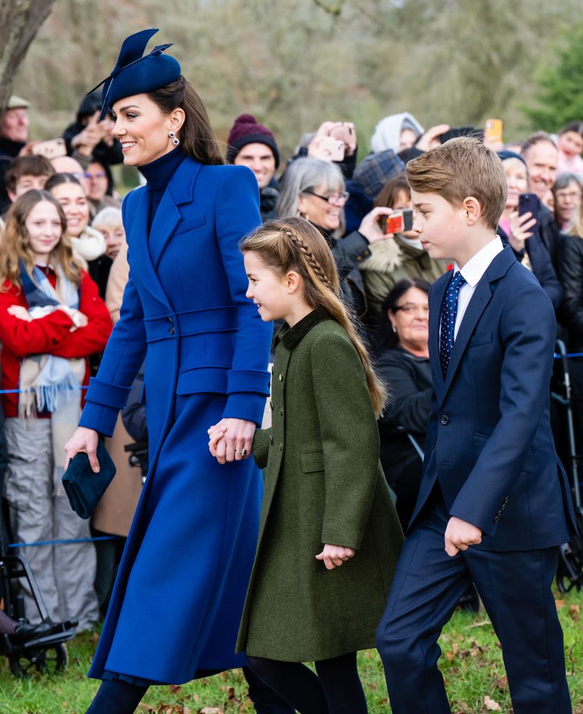 Princess Kate with Princess Charlotte and Prince George on Christmas Day