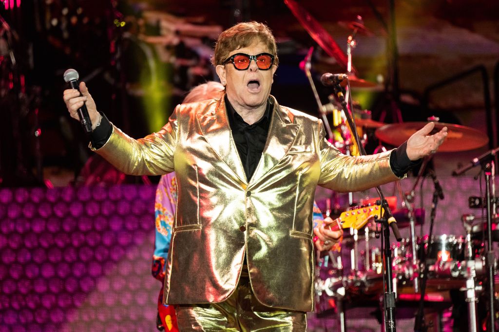 Sir Elton John performs on The Pyramid Stage at Day 5 of Glastonbury Festival 2023 