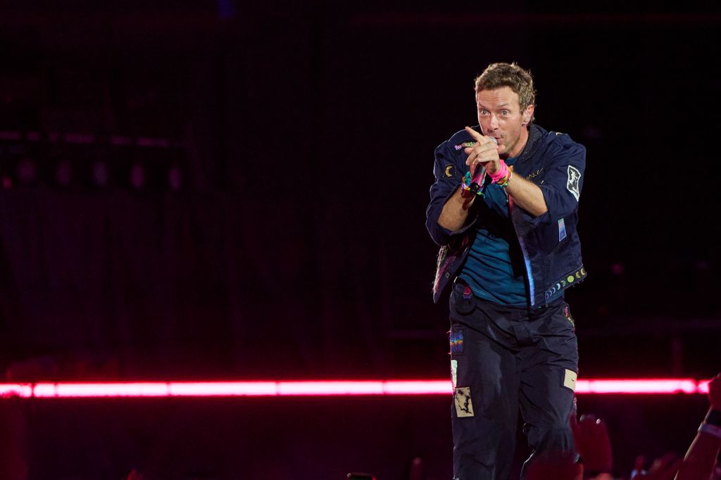 Chris Martin of Coldplay performs at Rogers Stadium on July 07, 2025 in Toronto, Ontario. (Photo by Robert Okine/Getty Images)
