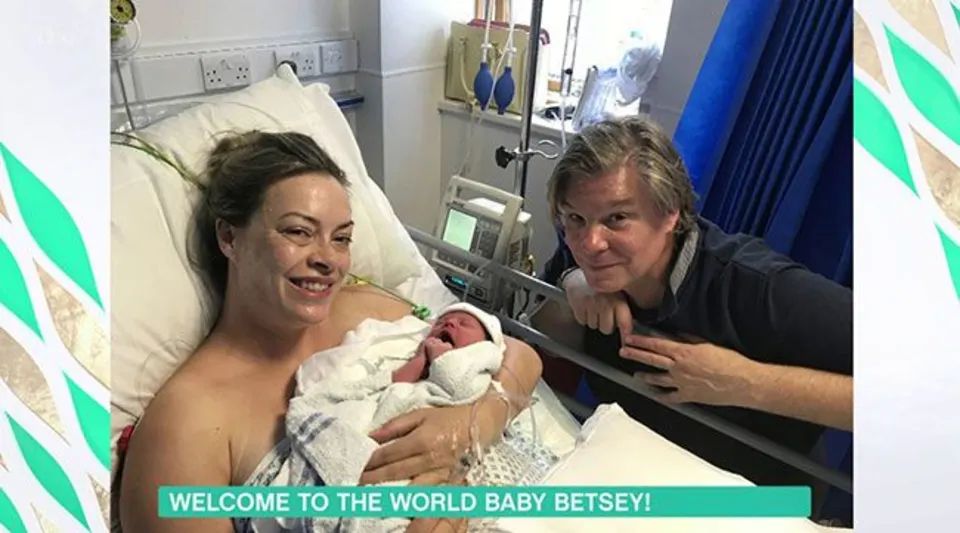 Sharon Marshall in hospital after giving birth to baby Betsey
