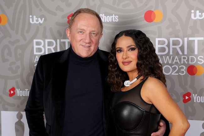 salma hayek and her husband at the Brits in 2023