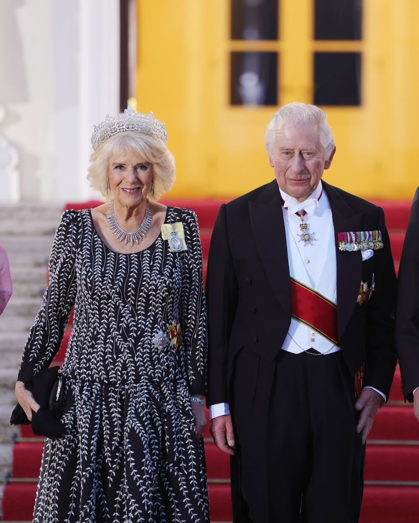 King Charles III And The Queen Consort attend a state banquet in Germany