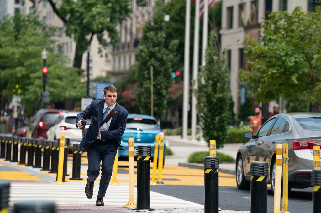 Gabriel Basso as Deputy National Security Advisor Jake Baerington in A House of Dynamite